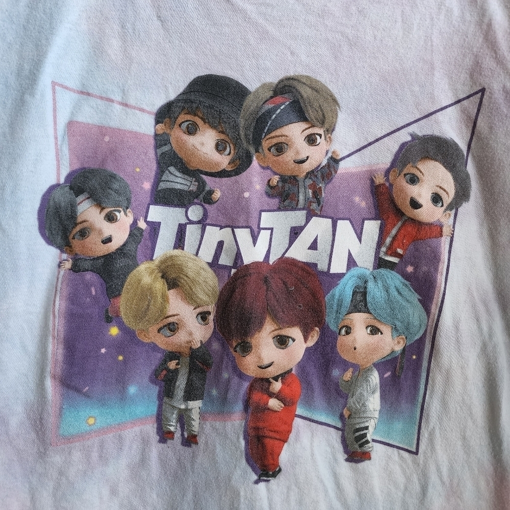 BTS TinyTAN Pink Tie dye Short Sleeve shirt size M - Picture 3 of 9